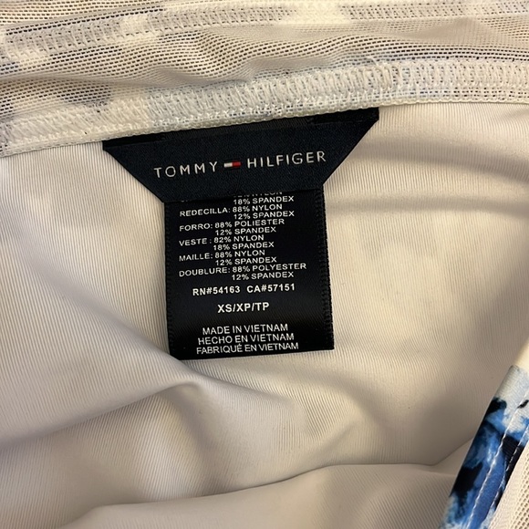 TOMMY HILFIGER Floral Mesh High-Rise Bikini Bottom Blue/White XS NWT - Picture 5 of 11
